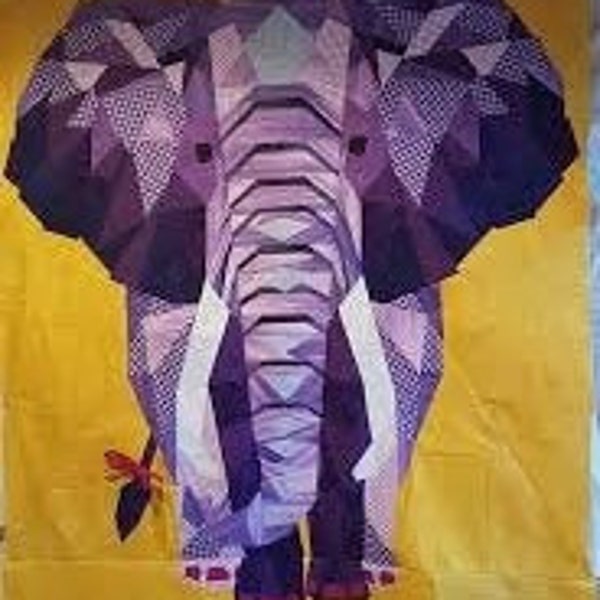 Elephant Abstractions pattern foundation paper piecing project by Violet Craft - 54" x 60"