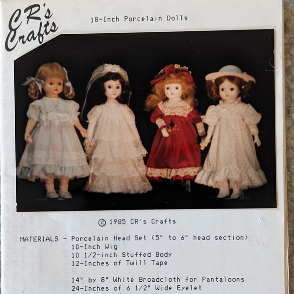 Vintage Patterns for Doll, Accessories & Soft Sculpture from CR's Crafts - 6 pack