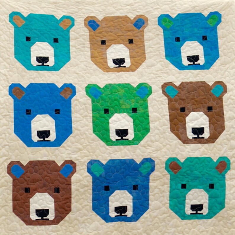 Bjorn Bear Quilt Pattern By Elizabeth Hartman Etsy