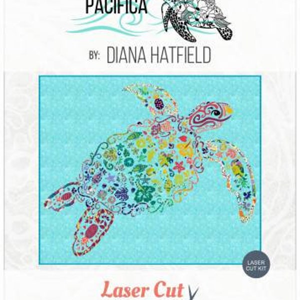 Pacifica Sea Turtle Pattern with Pre-Fuse Applique Pieces & Full-size Pattern from Laser Cut Quilts by Diana Hatfield