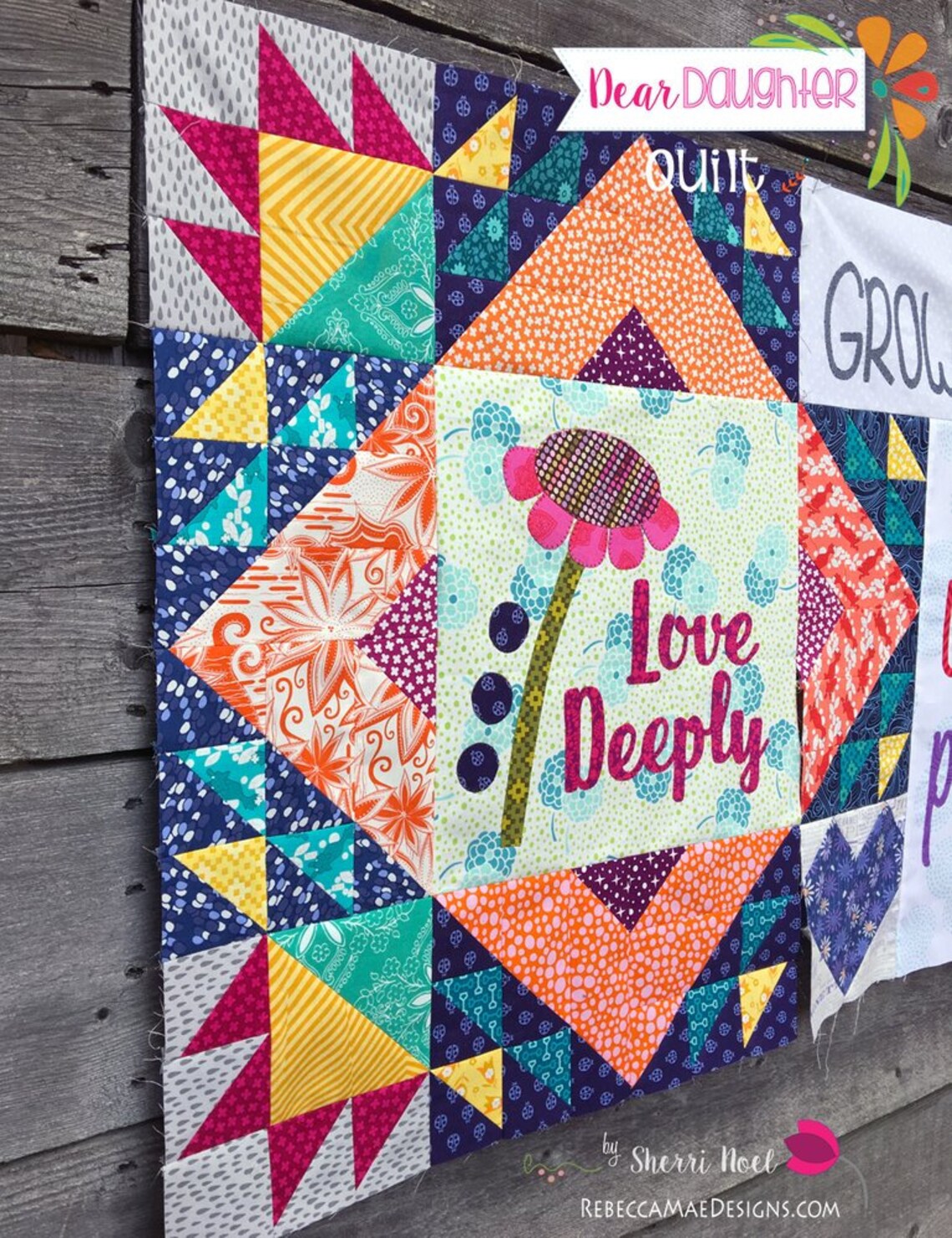 Dear Daughter Quilt Pattern bomblock of the Month From Etsy
