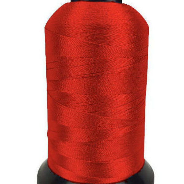 Floriani 40 poids. Fil à broder en polyester - 1 100 yards, 1 000 mètres par cône/bobine - Floriani PF3 Neon Red