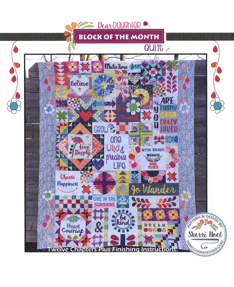 Dear Daughter Quilt Pattern bomblock of the Month From Etsy