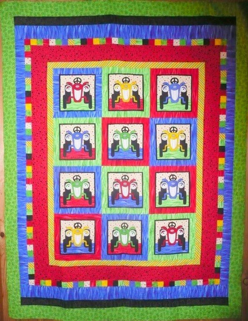 Twelve Tractors Applique Quilt Pattern by Amy Bradley Free Etsy
