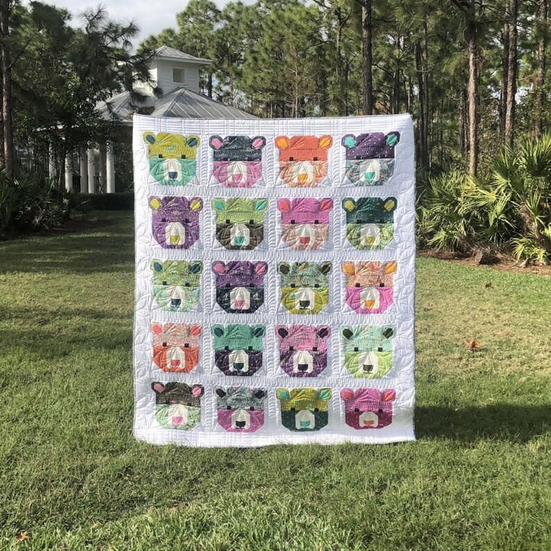 Bjorn Bear Quilt Pattern By Elizabeth Hartman Etsy