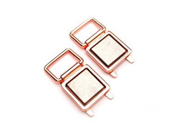 Fabric Covered Strap Connectors - 1 inch Rose Gold (Copper) - from Sallie Tomato - Set of 4