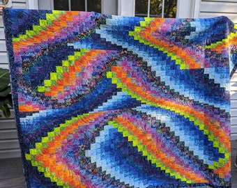 Batik Batgello Custom Quilt - Queen Size - 100% hand-dyed Cotton Materials