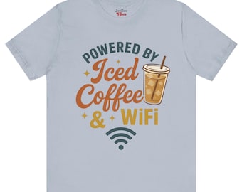 Iced Coffee WiFi T-Shirt | Funny Coffee Lover Remote Work Tee