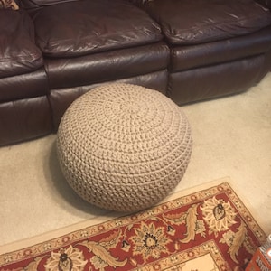 Crochet Pouf Ottoman PDF Pattern - Digital Download Only