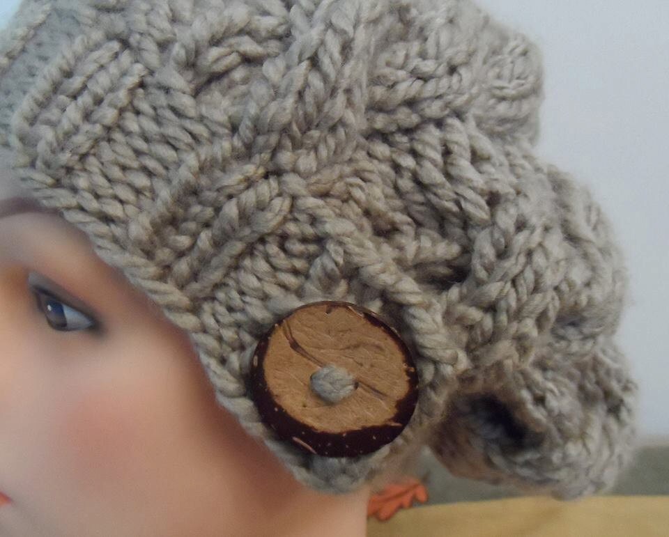 Cable Knit Button Tab Hat PDF PATTERN ONLY - Etsy