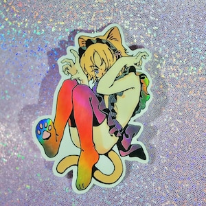 Catboy Stickers | Holographic | Apron