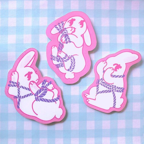Juego de pegatinas Rope Bunny / pegatina shibari kinky para portátil