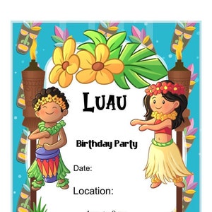 Printable Luau Invitation | Birthday Invitation | Shower Invitation| Digital Invitations | Party Invitations | Invitations |