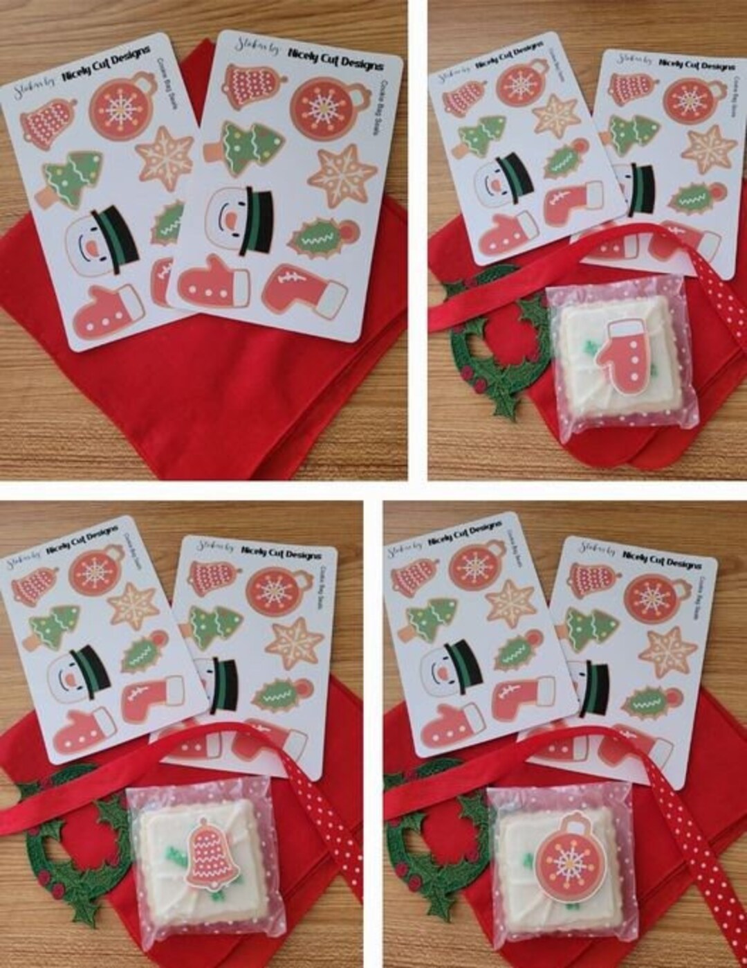 Christmas Cookie Stickers Set, Holiday Gift Packaging Seals - Etsy