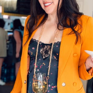 Unique Wine Accessory - Best Gift for Wine Lovers - Wine Necklace with Crystal Beads for Festivals / Weddings