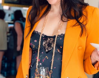 Unique Wine Accessory - Best Gift for Wine Lovers - Wine Necklace with Crystal Beads for Festivals / Weddings