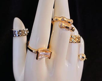 18 K Gold Plated Adjustable Rings