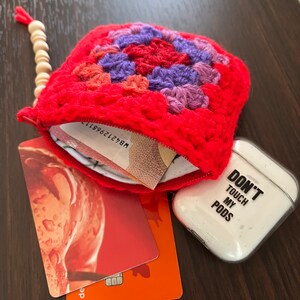 Monedero para efectivo y tarjetas Monedero tejido a crochet hecho a mano