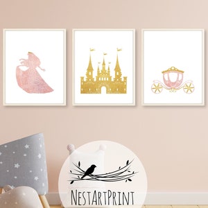 Princess Aurora Prints Set, Sleeping Beauty Artwork, Nursery Decor, Fairy Tale Wall Art, Girls Room Decor NAP97