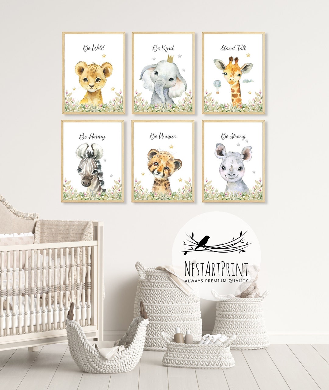 Safari Baby Animal Prints With Quote, Nursery Wall Art, Gender Neutral ...