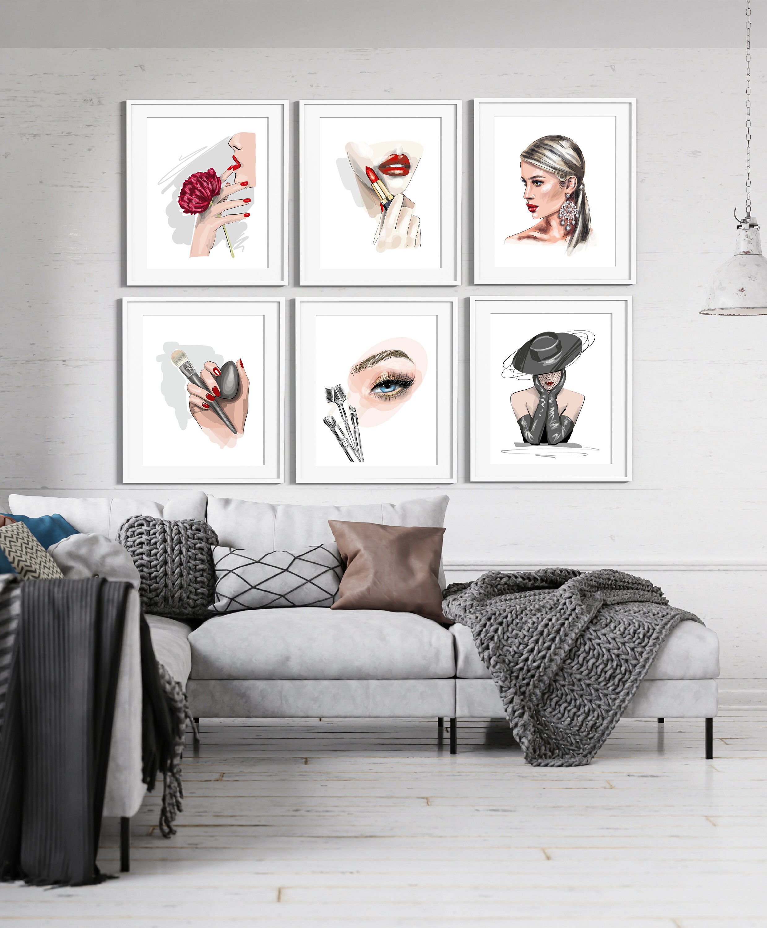 Modern Beauty Salon Prints Set, Hair Salon Decor, Nail Salon Art ...