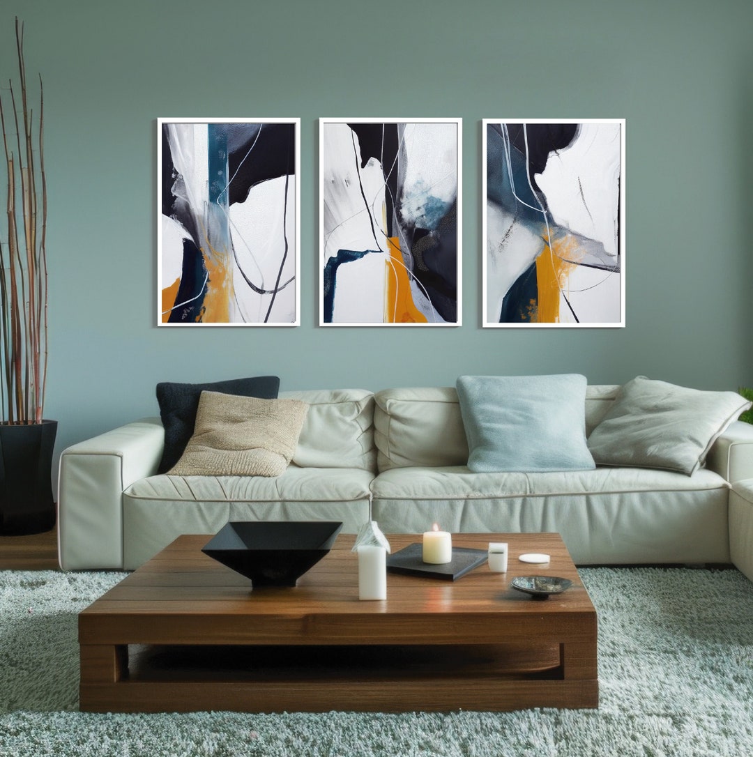 Modern Neutral Abstract Gallery Wall Art Set of 3 Neutral Nordic Prints ...