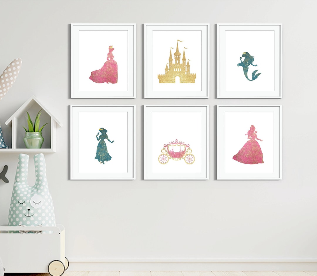 Princess Nursery Decor, Pink Princess Art Prints, Princess Wall Decor ...