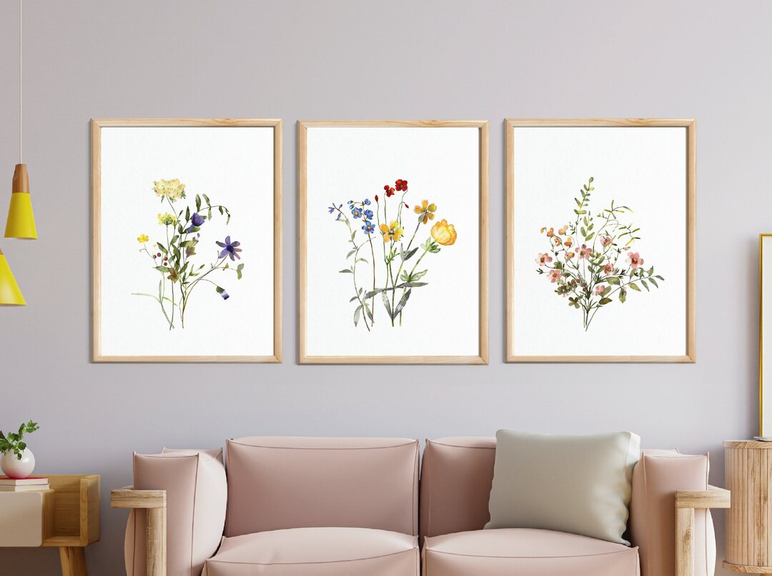 Floral Print Set, Wildflowers Wall Art, Botanical Prints, Nature ...