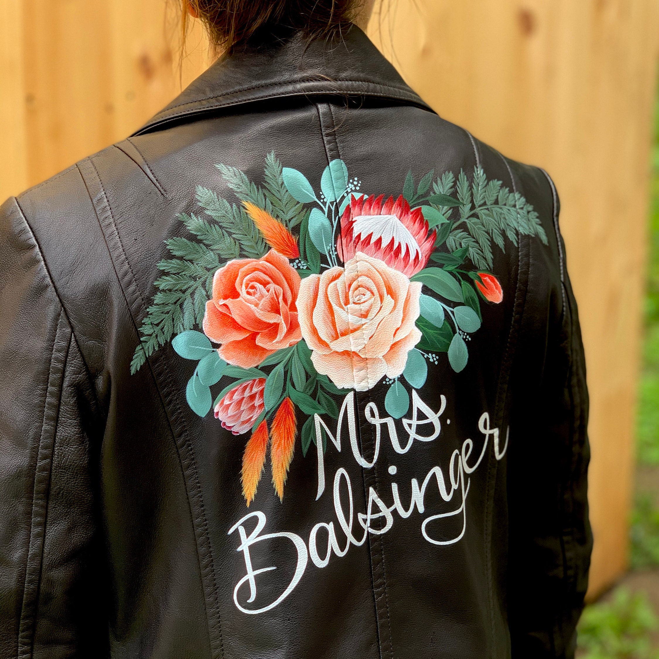 Personalised wedding shop leather jacket