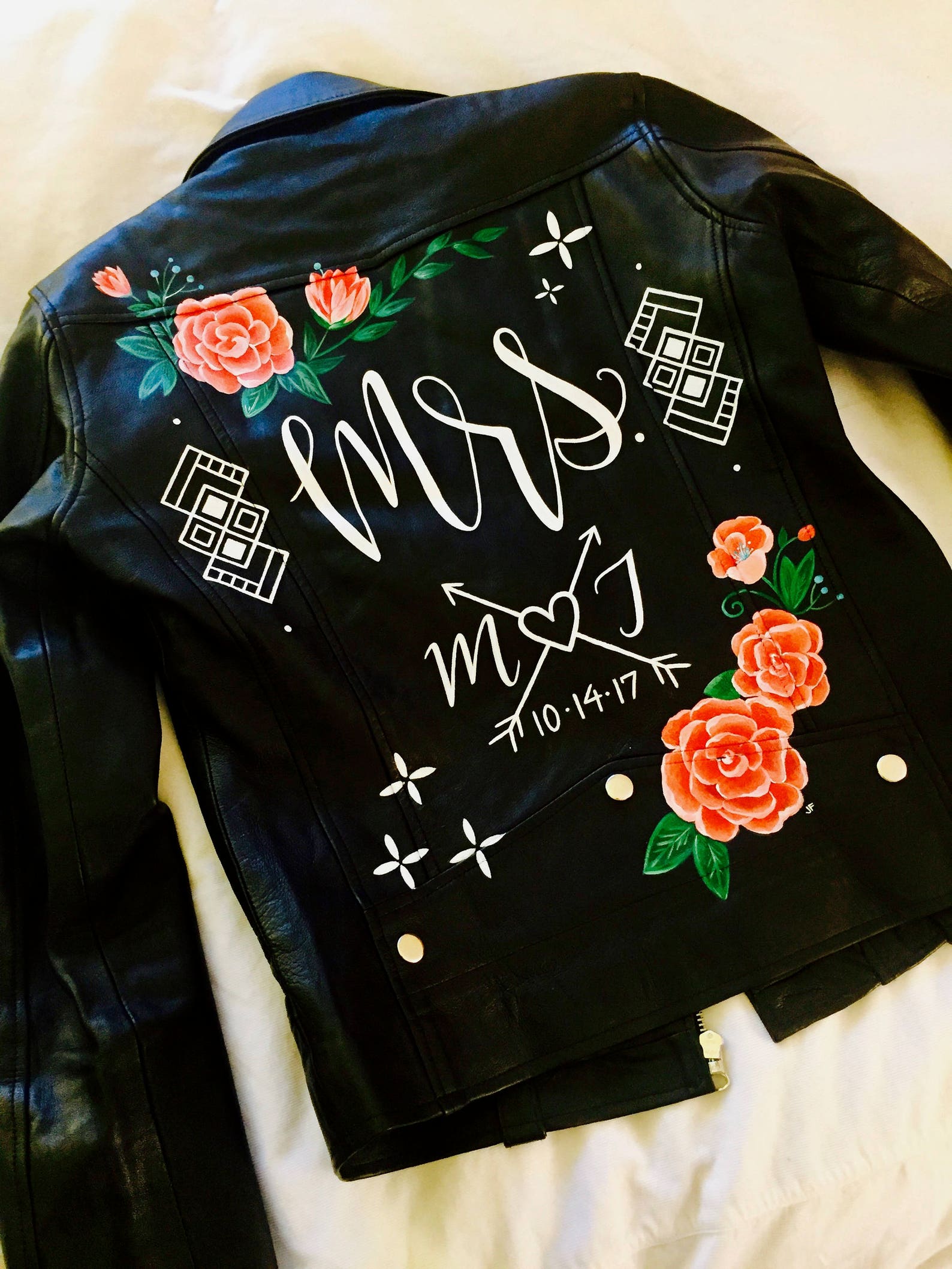 Custom Wedding Jacket, Bridal Jacket, Wedding Leather Jacket, Last Name