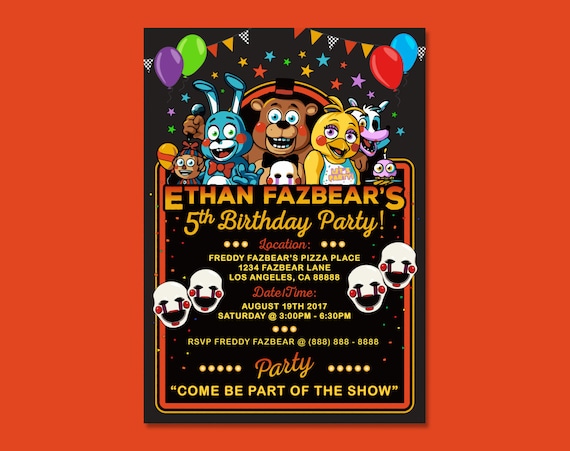 I printed (and designed) another FNAF birthday card! This time I