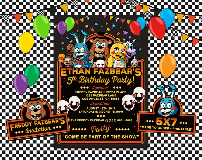 Five Nights at Freddy's Invitation, Five Nights at Freddy's Birthday