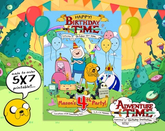 Adventure Time Invitation, Adventure Time Birthday, Adventure Time Party