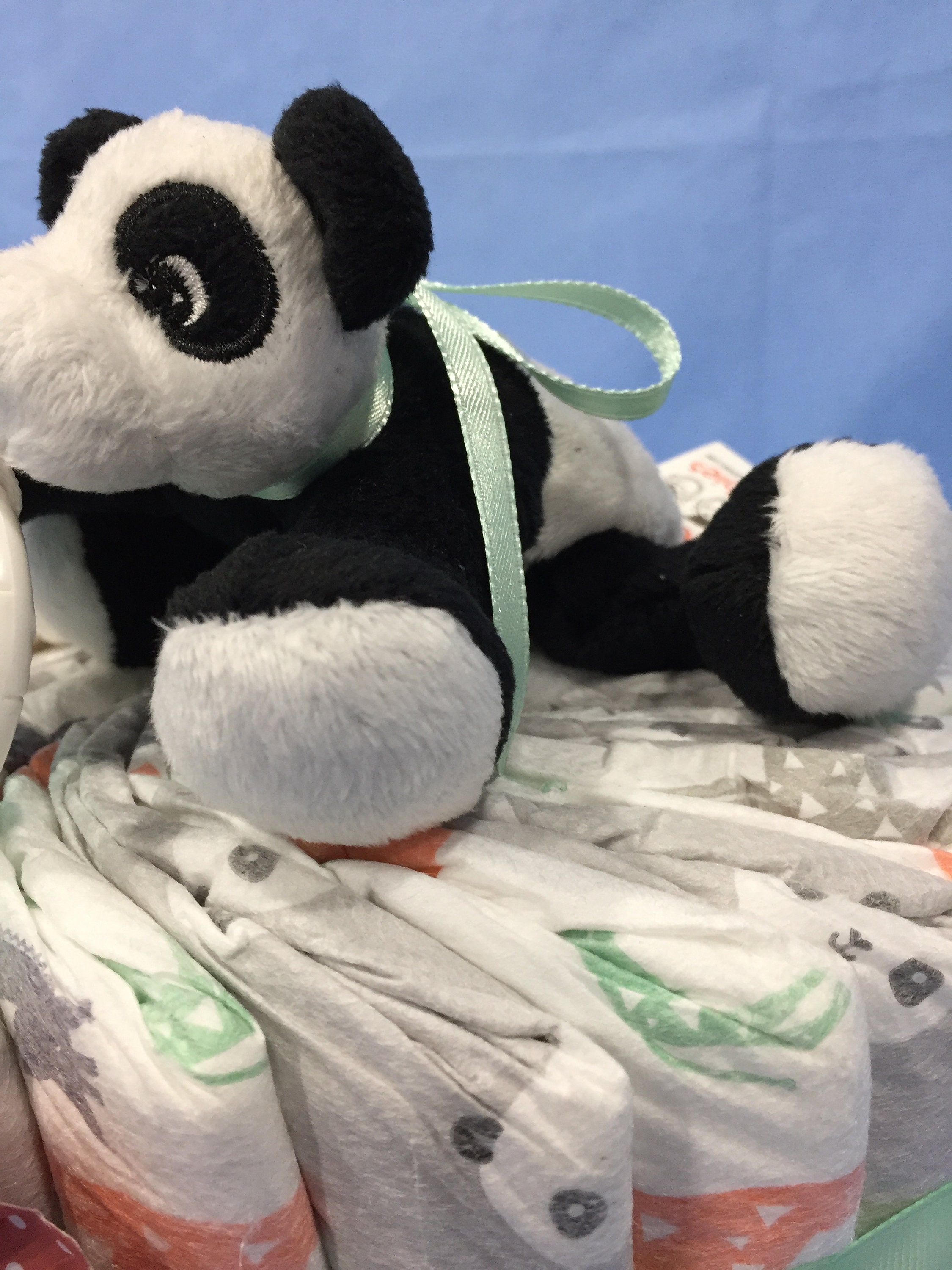 Honest Company Mini Panda Wubba Nub Diaper Cake! Made with Honest