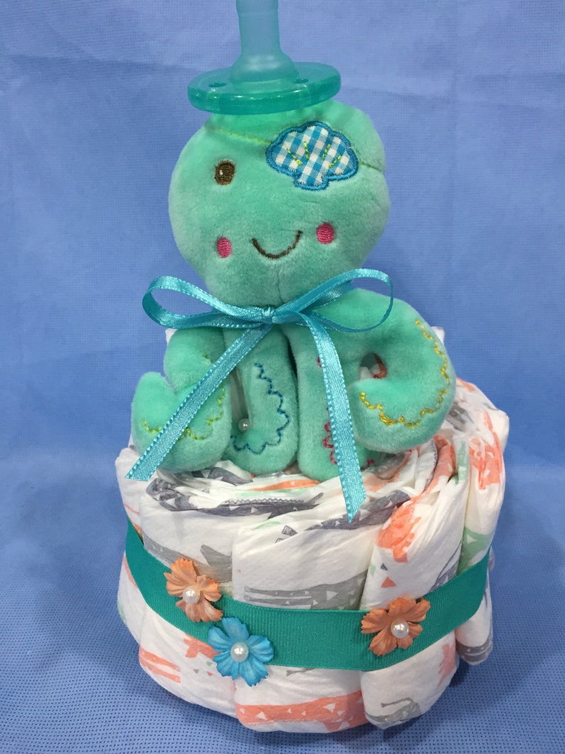 Honest Company Diapers Mini Octopus Wubba Nub Diaper Cake