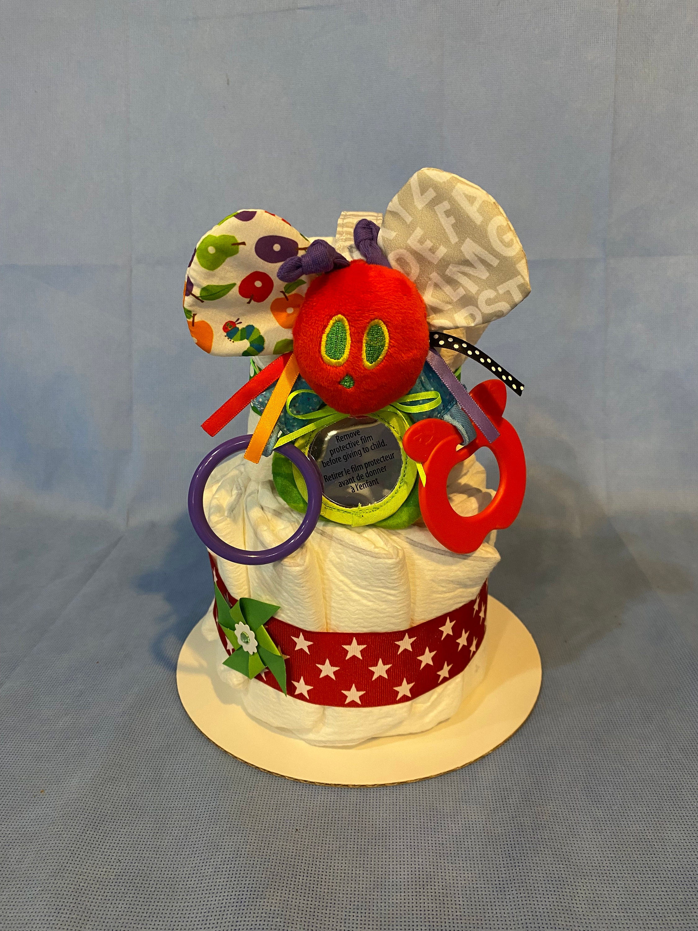 Eric Carle Hungry Caterpillar Mirror Teether Rattle Diaper Cake! Gender