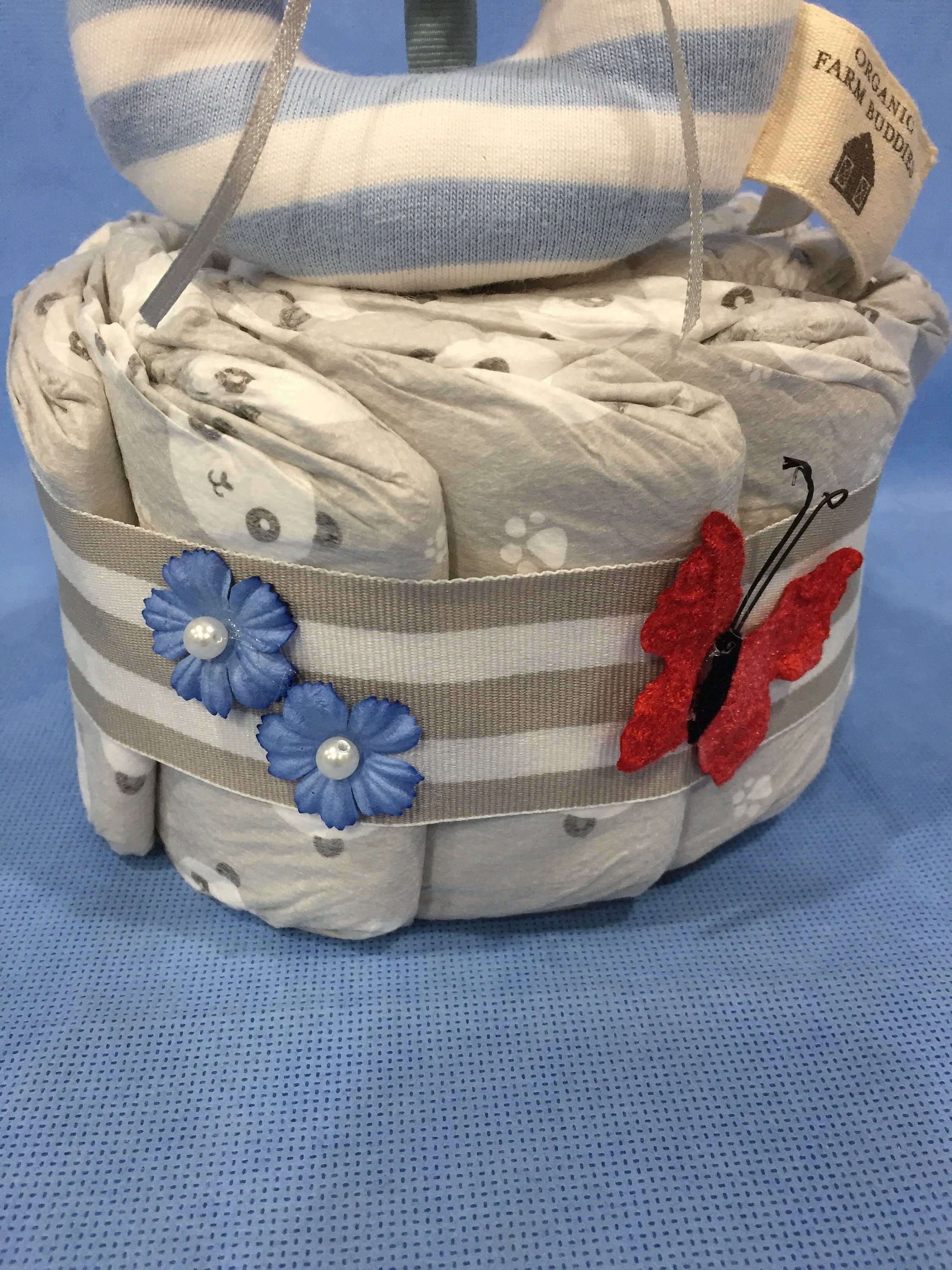 Mini Pirate Pig Rattle by Organic Farm Buddies Diaper Cake with Honest