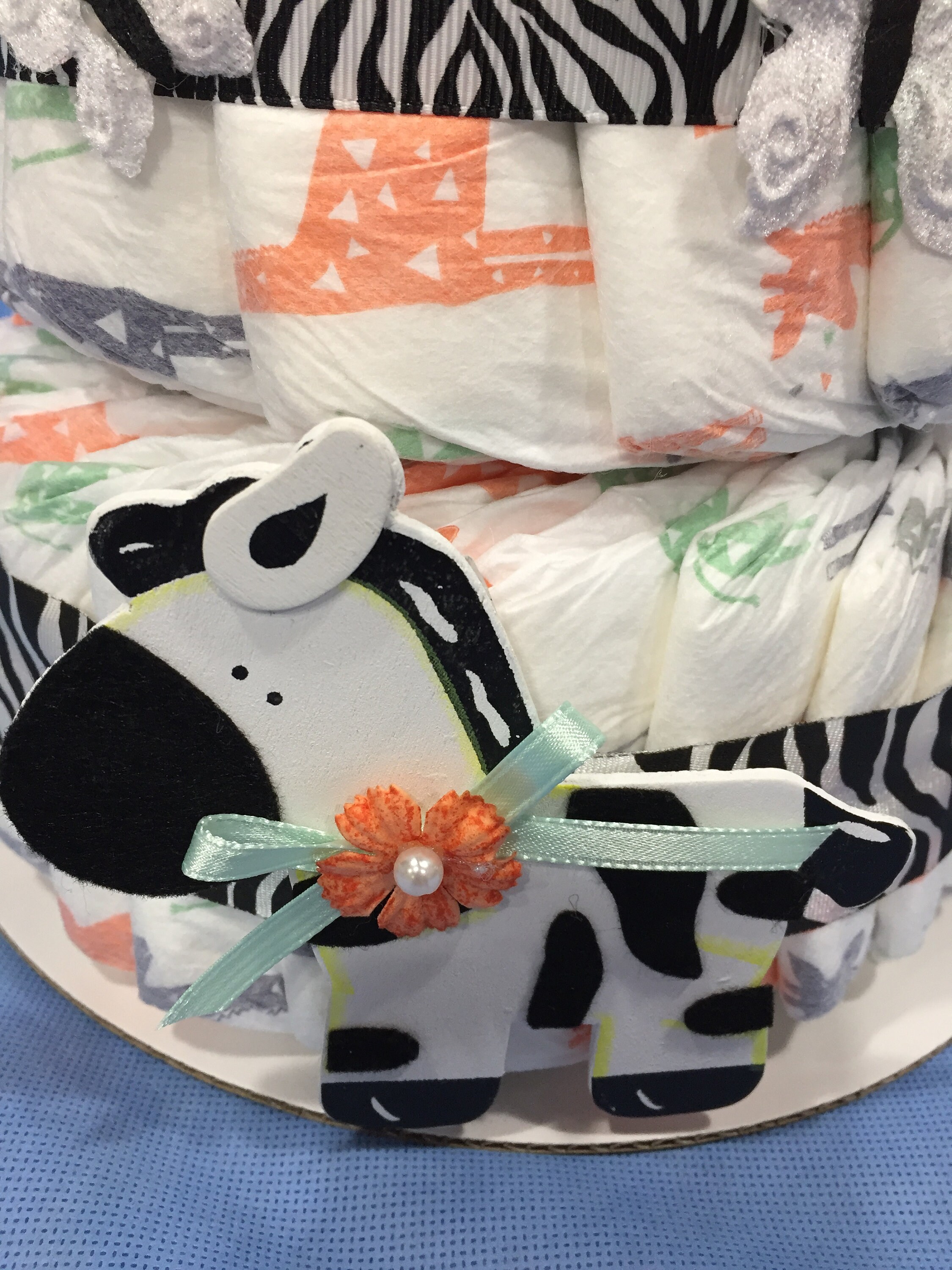 Honest Company Diapers Zebra Wubba Nub Diaper Cake Made! Two Tier
