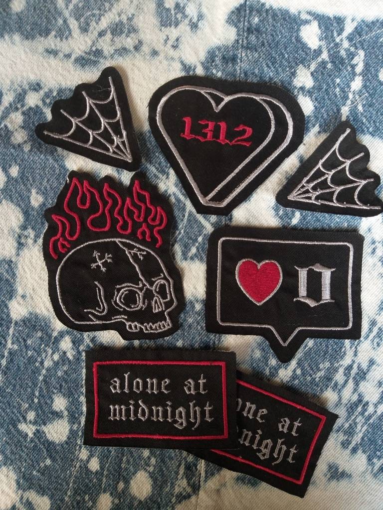 1312 Heart Candy Patch on Black Cotton Twill with Raw Edges / | Etsy
