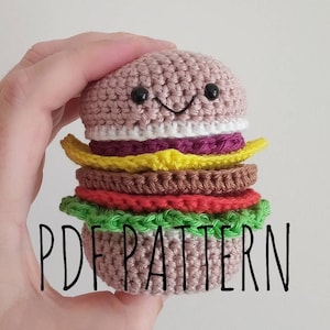 CROCHET BURGER PATTERN, amigurumi burger pattern, digital crochet pattern, bob the burger, crochet pdf pattern, amigurumi pdf pattern
