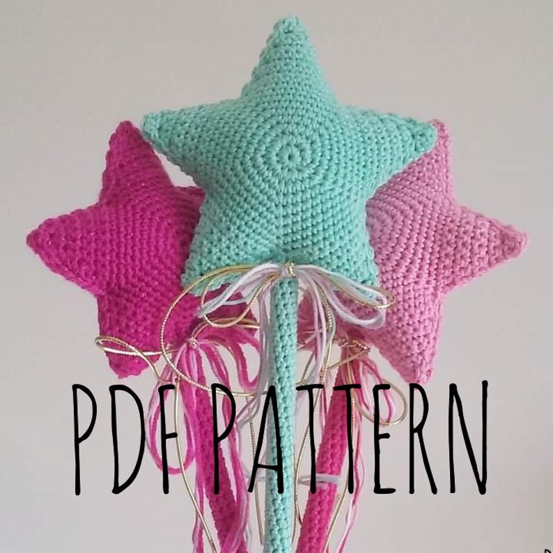 CROCHET PATTERN, crochet fairy wand pattern, amigurumi fairy wand pattern, crochet pdf pattern, amigurumi pdf pattern, fairy wand image 1