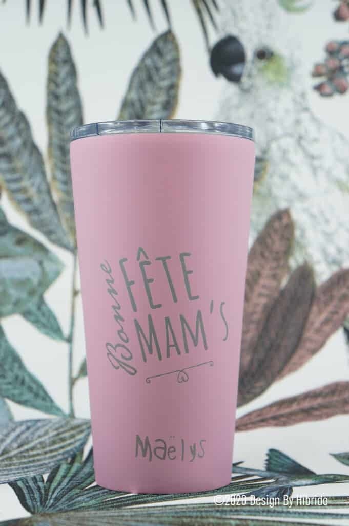 Mug Bonne Fête Maman- Gravure - Isotherme