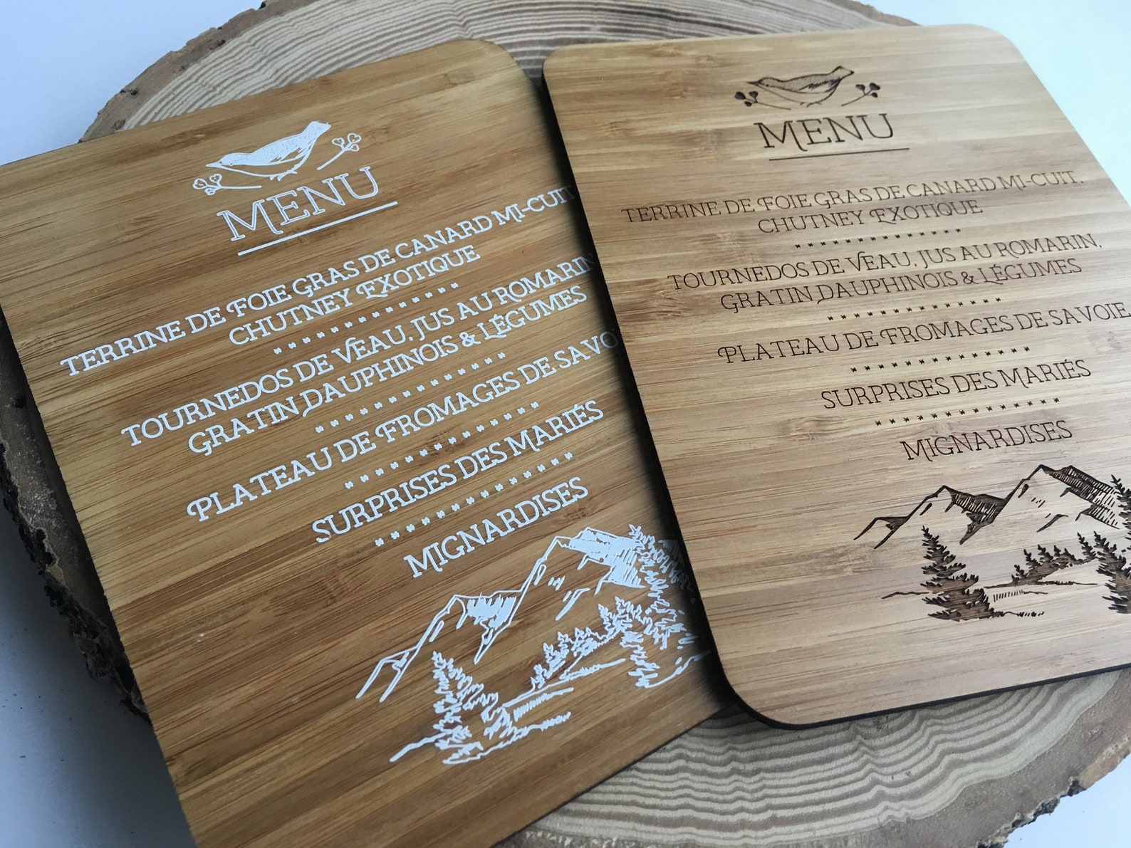 Menu en bois pour mariage et tout événement Etsy France