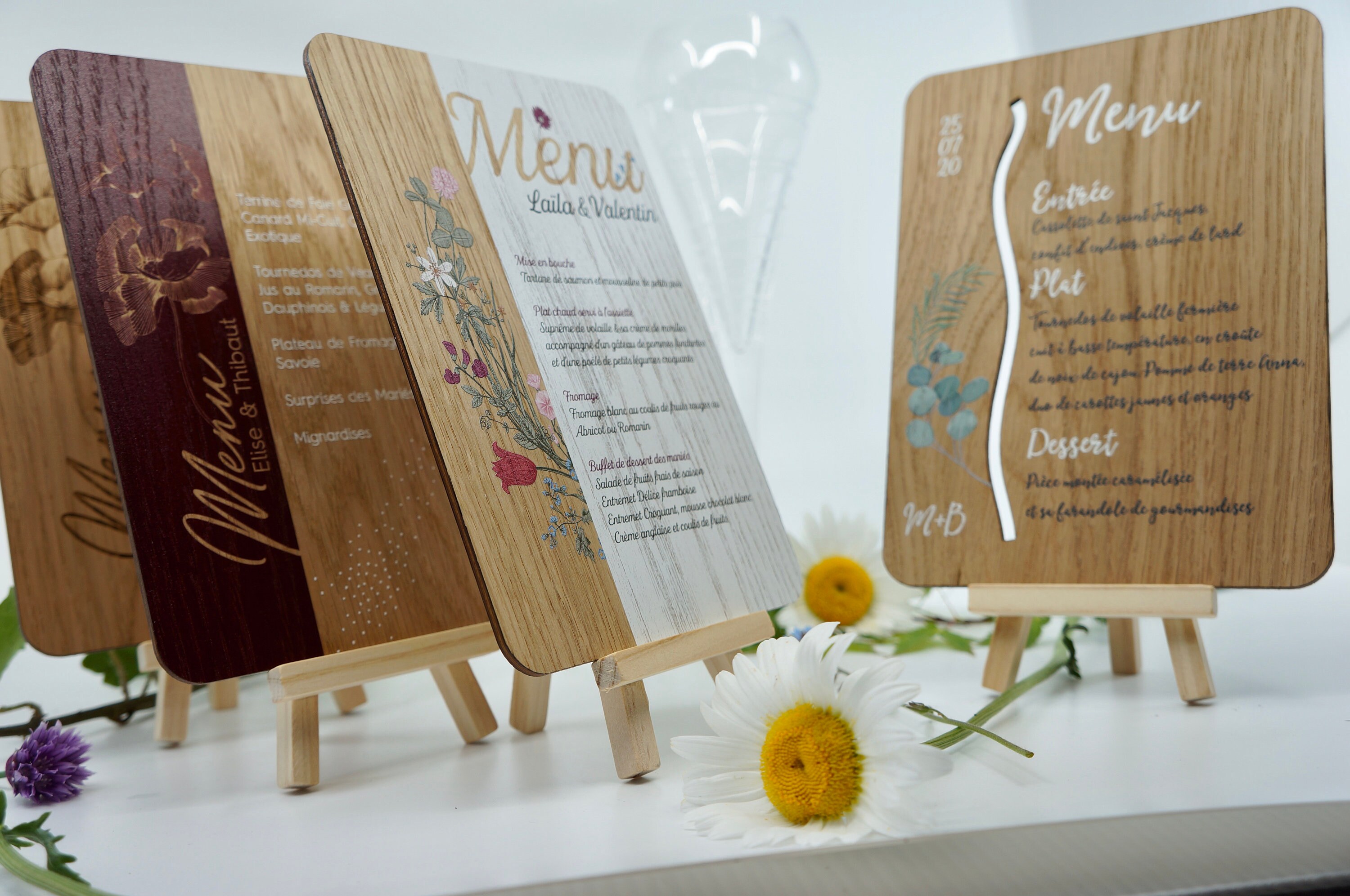 Menu en bois Champêtre Etsy