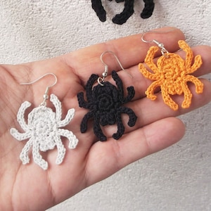 Crochet Spider & Web Earrings Pattern: Halloween Jewelry (PDF Pattern) image 1