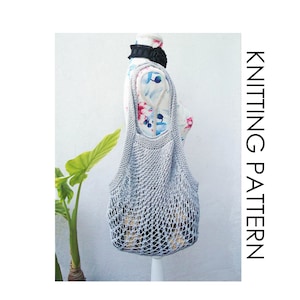 Knitting bag pattern, mesh, grocery, beach, intermediate level