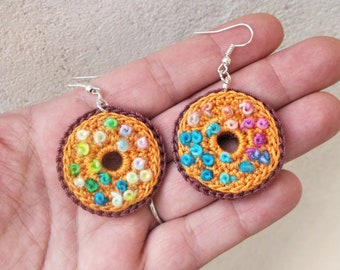 Crochet Donut Earrings Pattern: Sprinkled Doughnut Jewelry (PDF Pattern)