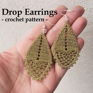 Crochet Drop Earrings Pattern: Romantic Jewelry Tutorial (PDF File)