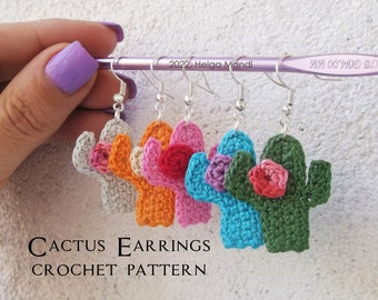 Crochet Cactus Earrings Pattern: DIY Jewelry (PDF Pattern)