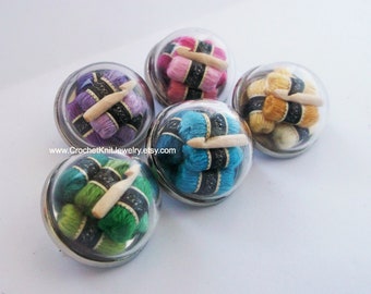 crochet shawl brooch pin, yarn brooch, micro crochet, gift for crocheter, crochet jewelry, choose your color